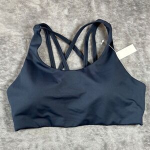 Senita Athletics Strappy Back Sports Bra Navy Large NWT Yoga Gym Activewear